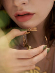 아뜰리에 살롱드조이 LEAVESLEAVES 024B 무광 나뭇잎 볼드 뱅글 팔찌