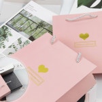 금색 선물 하트 포장 증정품 종이 쇼핑백 중 1P