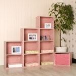 하우디가구 하우디가구 칼라 공간박스 1단 책꽂이 책장 칸높은 1단-핑크옹이
