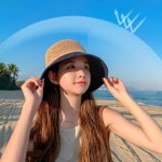 라탄 밀짚모자 여름 휴가 라피아햇 챙넓은 플로피 모자