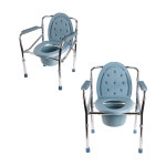 진산메디칼 JS 스틸접이식좌변기 환자용 좌변기 패킹형 실버용품