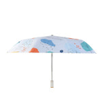 잎사귀 일러스트 3단 완전자동 자외선차단 우산 양산