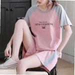 여름 데일리 웨어 의류 배색티 반바지 실내복 잠옷