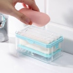 손빨래 세탁 간편 비누거품 롤러 휴대용 비누 케이스 그레이1P