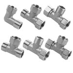 회전 파이프 피팅 앵글 밸브가있는 304 스테인레스 스틸 티 워터 스플리터 커넥터 건 액세서리 1 2