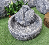 물줄기 바위분수와 원형 수반 물의정원 인테리어 실내분수대 베란다정원 테라스꾸미기 홈가드닝