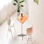 HPM 2인 사각 실버스틸 테이블 A7543