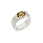 앙스모멍 앙스모멍 Valentine Square Ring Rutile Quartz - silv