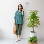 마미소 주머니 단추 마 바지 9부 여름 면50 마50 엄마 할머니 40 60 마담 중년 여성 옷