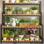 고운 정원 4단 대나무 진열대