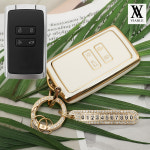 바이어블 르노삼성 4버튼 차키 TPU 키케이스 번호판 큐빅 키링 키홀더 세트 SM6 QM6 블랙골드 4버튼 케이스 큐빅 넘버키링 TA-42