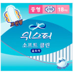 한국P&G 위스퍼 소프트클린 트윈윙 울트라 날개 중형 18매