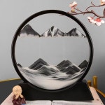 3D 움직이는 모래 예술 그림 둥근 유리 심해 풍경 시계 빠른 공예 흐르는 사무실 가정 장식 선물