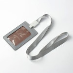 가죽 세로형 사원증 케이스 목걸이줄 2p세트