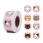 고양이 얼굴 8믹스 스티커 500pcs 답례품 S644 고양이스티커 S-644