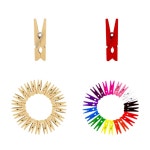 포토 미니 우드 집게 우드 세트 50개입 G