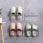 붙이는 신발 정리대 슬리퍼 걸이 욕실화 거실화 꽂이 더블