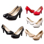 여자 유광 에나멜 펌프스 구두 8 하이힐 둥근코