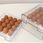 2단 계란 트레이 서랍식 투명 계란 보관함