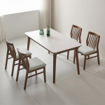 더끌림 루나 1400 포세린 세라믹 4인용 식탁+의자4 IKLN1B