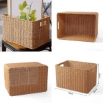 라탄짜임 사각 바구니 소품바구니