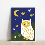 무케 엘리고럭키 부엉이 아트포스터 액자 A2 poster 단품