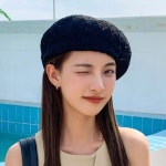 여성 펀칭 니트 베레모 4컬러 1P 봄 여름 화가 빵모자 블랙-FREE