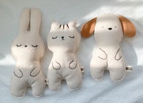 개달당 숲속의 강아지 당이 삑삑이장난감 아이보리1개