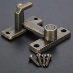 1세트 청동 슬라이딩 창 도어 잠금 핸들 금속 래치 가드 볼트 나사 홈 안전 체인 하드웨어