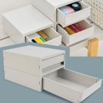 아크릴정리함 시스맥스 뉴트로 소품박스 2단 데스크정리함