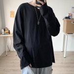 공용 넉넉한 사이즈 얇은 두께 레이어드 긴팔 티셔츠