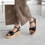 애슬릿 애슬릿 꼬임 스트랩 여름 여성 웨지 힐 비치 샌들