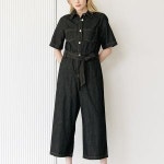 더핸드메이드 카라 데님 점프수트 V