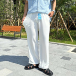 남자 아이스 린넨 와이드 밴딩 팬츠 6989