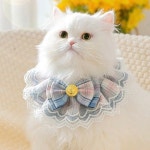 럽독 레이스 강아지 케이프 스카프 핑크블루 S 1개