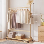 이동식 스탠드 대나무 행거 A 월넛