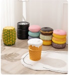 맛있는 마카롱 도너츠 치즈 옥수수 햄버거 파인애플 스툴 의자 햄버거 의자