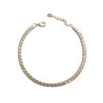 마룬 큐빅 테니스 레이어드 사각 체인 은 팔찌