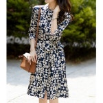 스윗트리 럭셔리 실크 벨티드 미디 원피스 h0105