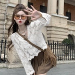 시스루 여름 크롭 가디건 펀칭 크로셰 비키니커버업 볼레로 가디건