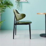 자르파라가구 다크 가죽 라운드 등받이 철제 식당의자 2색 인테리어 디자인 부엌 튼튼한 주방