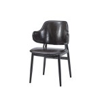 자르파라가구 다크 가죽 라운드 등받이 철제 식당의자 2색 인테리어 디자인 부엌 튼튼한 주방