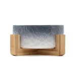 반려동물 우드받침 도자기식기 강아지밥그릇