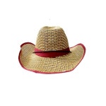 여름 줄무늬 밀짚모자-레드 휴양지모자 남녀공용