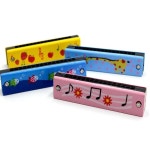 하모니카 어린이 나무 장난감 16홀 더블 행 악기 딸기 GD14496