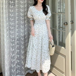 스윗트리 꽃무늬 밴딩 쉬폰 원피스 h0175