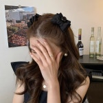 한쌍 카밀라 미 니공단 리본 집게핀