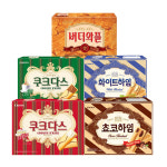 크라운 티타임과자 세트 총 5개 초코하임 1개 화이트하임 1개 쿠크다스 커피 1개 쿠크다스 1개 버터와플 1개