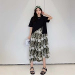 스윗트리 루즈핏 캐주얼 배색 원피스 h0191