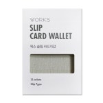 웍스 합성피혁 천연소가죽의 Slip 카드지갑-화이트